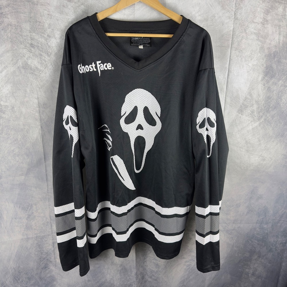 Ghost Face Scream Hockey Jersey Mens XL Black 96 Icon of Halloween Horror Movie